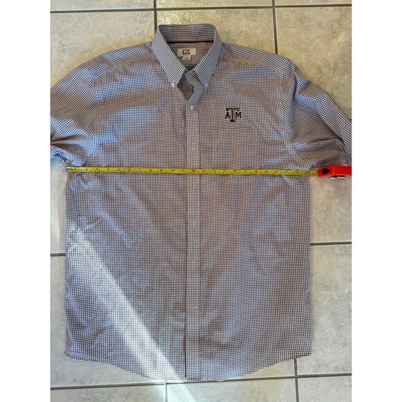 Cutter & Buck Men's Texas A&M Aggies Maroon Check Long Sleeve Button Up Sz L - Picture 5 of 7